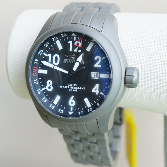 Invicta Black/Matte-Gray Steel Watch+NEW BATTERIES - Picture 3 of 14